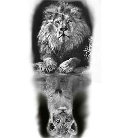 lion eyes tattoo|lion reflection in water tattoo.